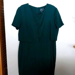 Dark green one piece dress size 16